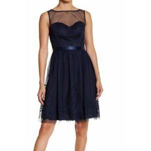 Eliza J Sleeveless Illusion Neckline Dress EJ4M689